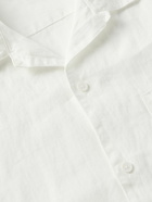 NN07 - Julio 5706 Convertible-Collar Linen Shirt - White