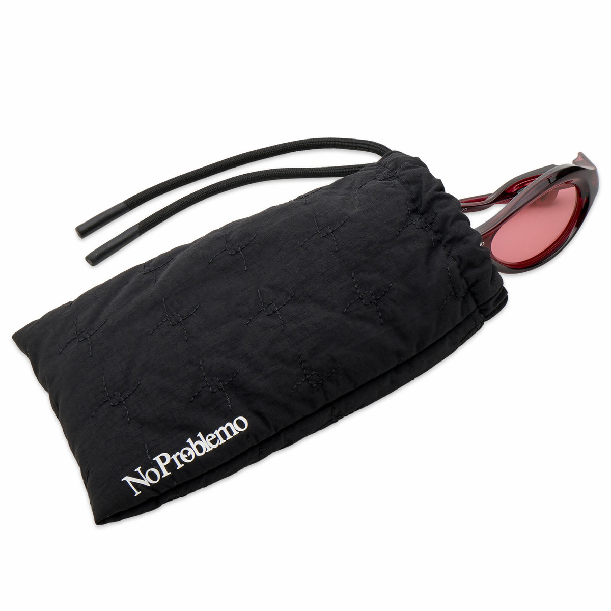 Le Specs x No Problemo Vortex Deux Sunglasses in Dark Cherry/Crimson Tint 