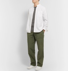 Mr P. - Herringbone Cotton and Linen-Blend Chinos - Green