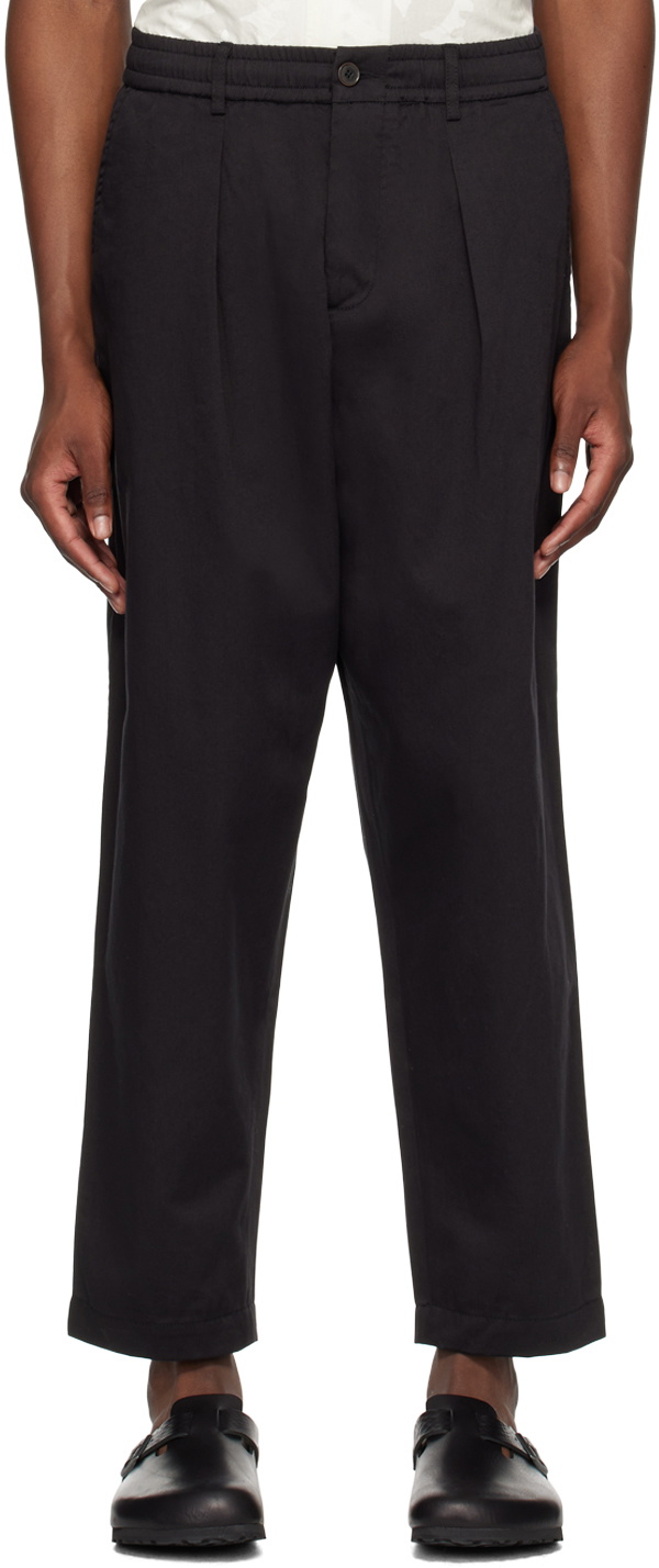 Universal Works Black Pleated Trousers Universal Works