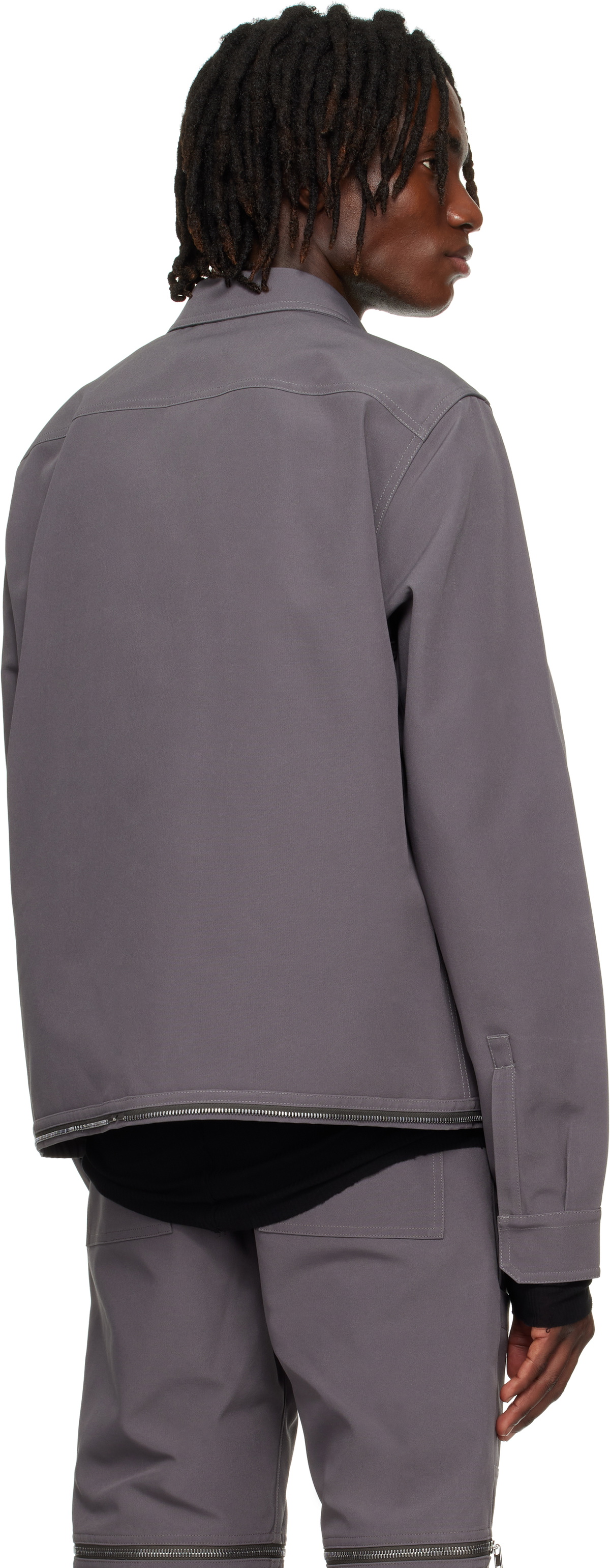 Rick Owens Gray Hollywood Headon Overshirt Rick Owens