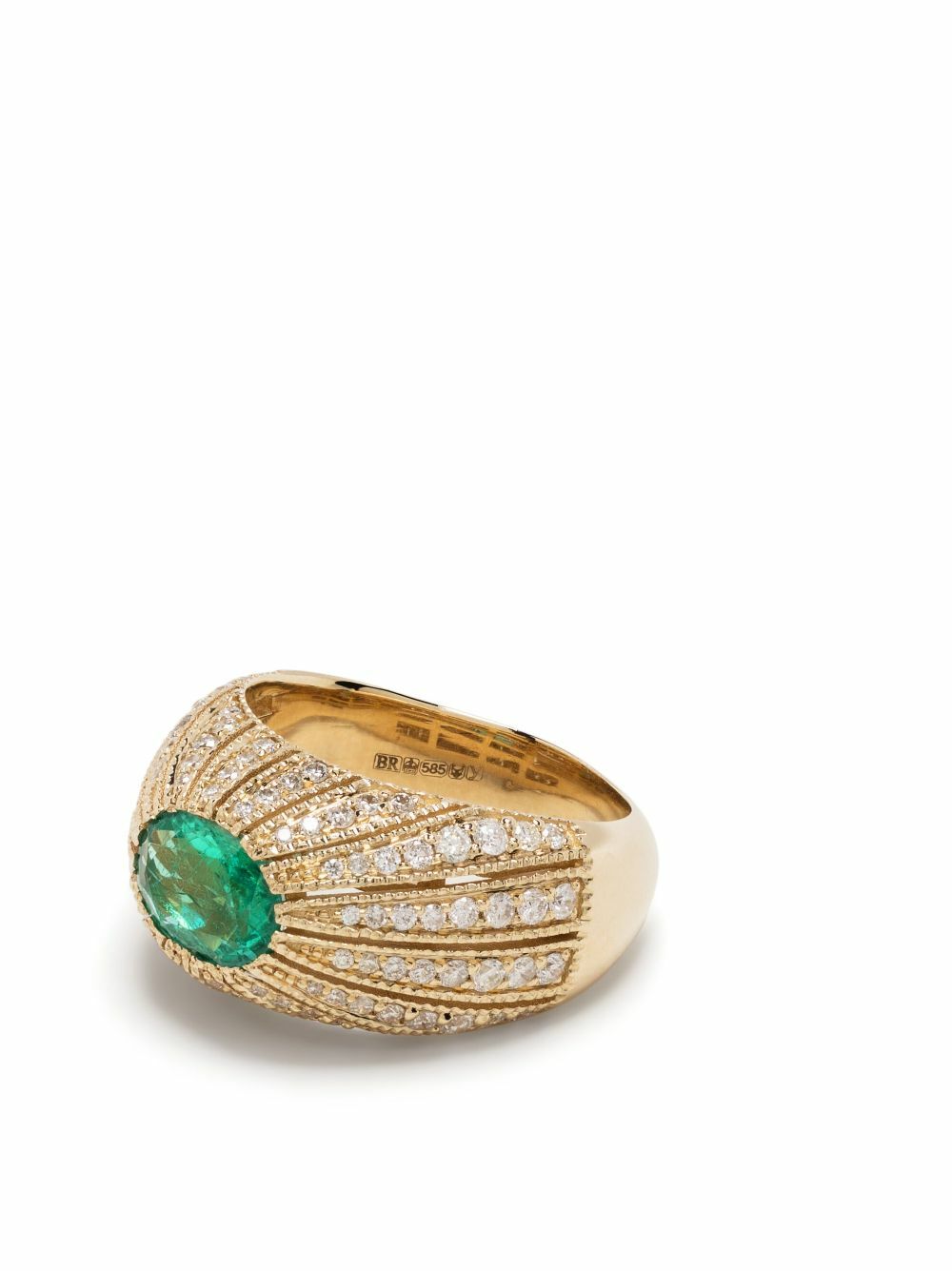 Jacquie Aiche 14K Yellow Gold Diamond And Emerald Ring