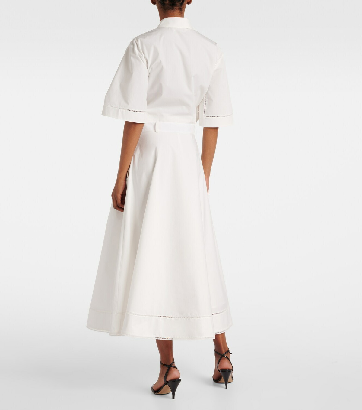 Róhe Embroidered cotton poplin maxi skirt