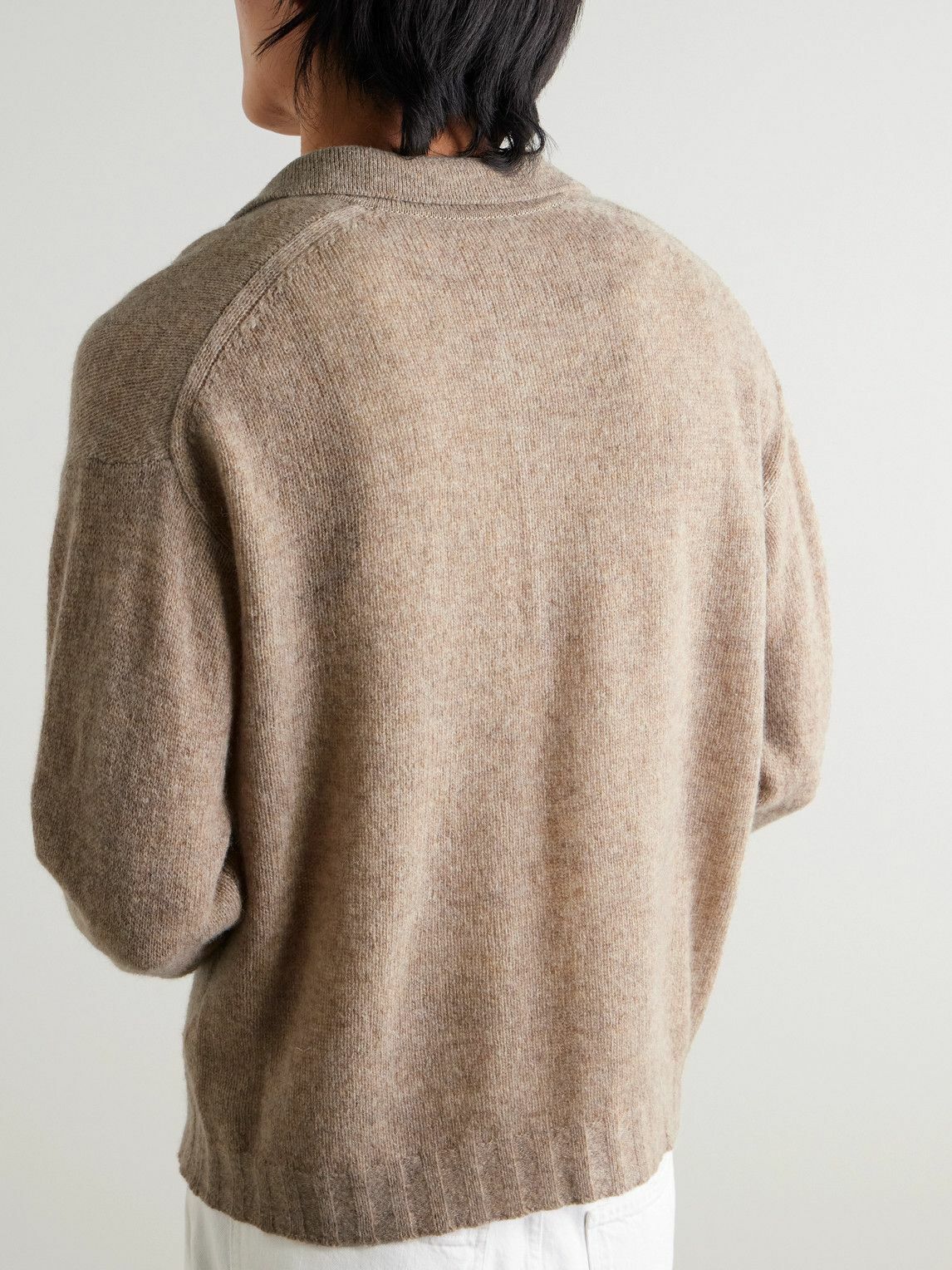 Auralee - Cropped Shetland Wool and Cashmere-Blend Cardigan Auralee - Cropped Shetland Wool and Cashmere-Blend Cardigan