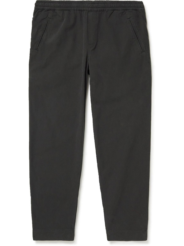 Photo: Folk - Assembly Slim-Fit Tapered Cotton-Twill Drawstring Trousers - Gray