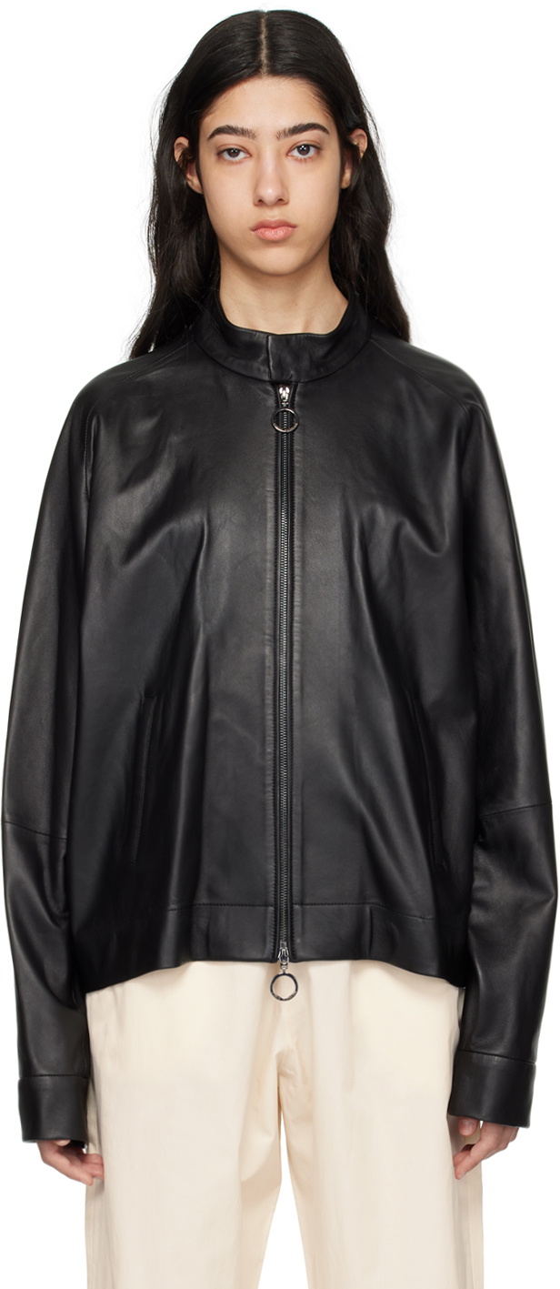 Studio Nicholson Black Quattro Leather Jacket Studio Nicholson