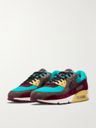 Nike - Air Max 90 NRG Suede and Leather-Trimmed Mesh Sneakers - Burgundy