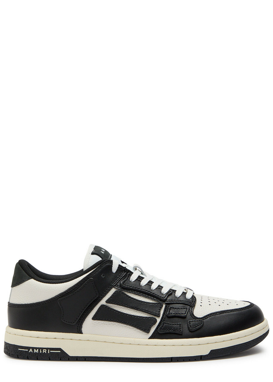Amiri Skel Panelled Leather Sneakers Black