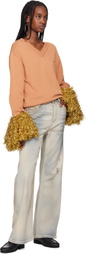 doublet Tan Cheerleading Pompon Sweater