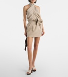 Magda Butrym Floral-appliqué linen miniskirt
