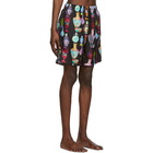 Versace Underwear Black Seven Vessels Print Swim Shorts