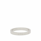 MM6 Maison Margiela Men's Thin Numbers Ring in Palladio Polished