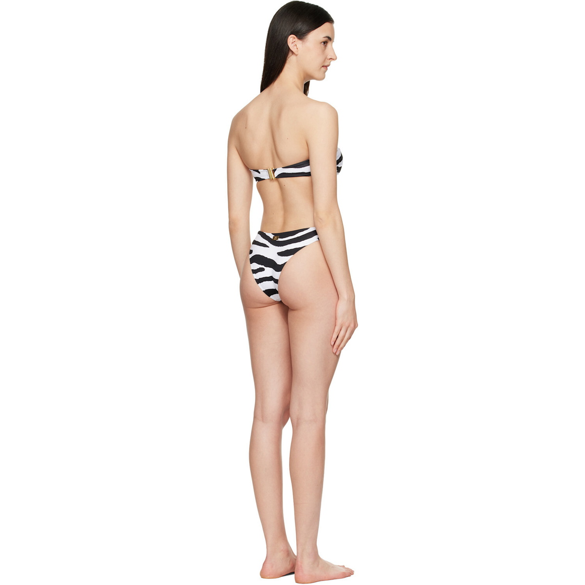 BALMAIN Black & White Bandeau Bikini