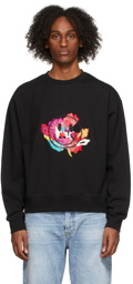 Andersson Bell Black Fleur Smile Embroidery Sweatshirt