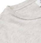 Saturdays NYC - Grid Printed Mélange Cotton-Jersey T-Shirt - Men - Light gray
