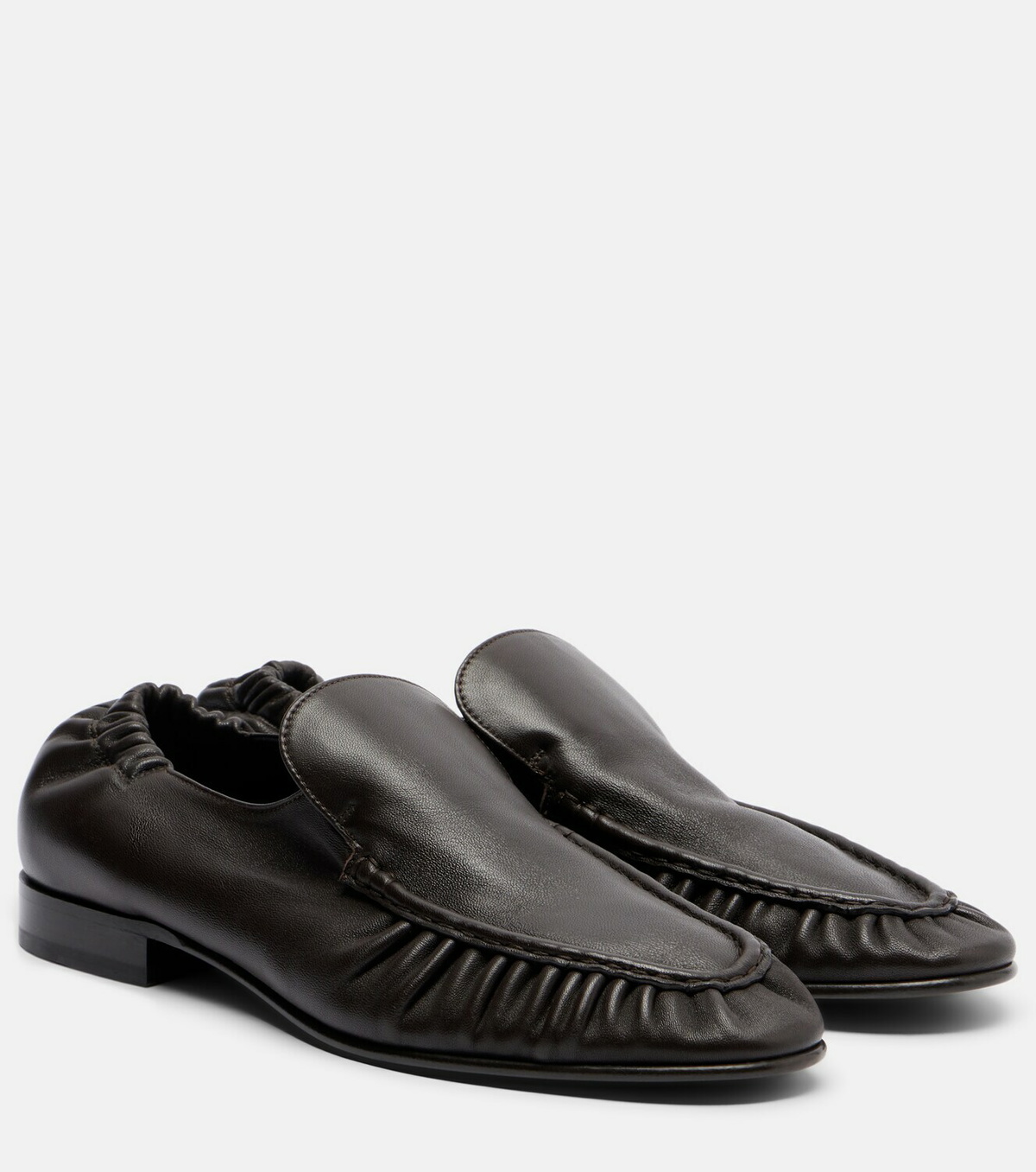 The Row Soft ruched leather loafers