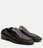The Row Soft ruched leather loafers