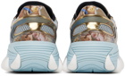 Balmain Blue & Gold B-East Sneakers