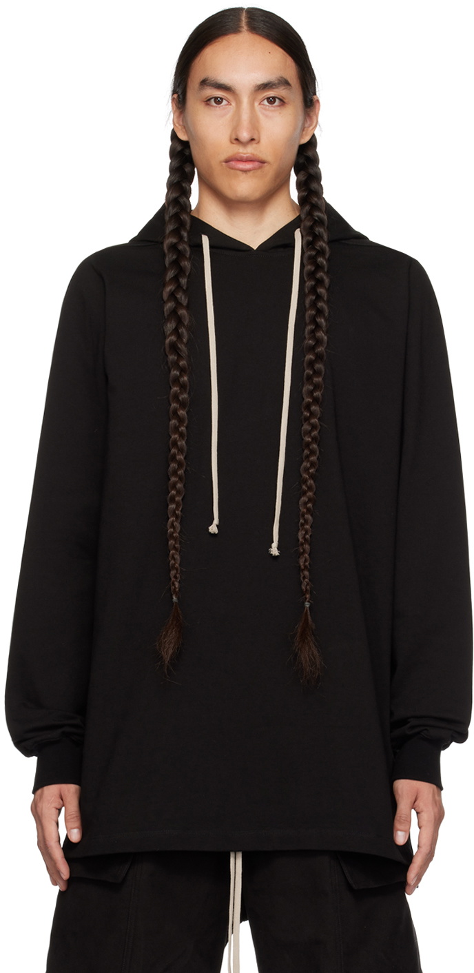 Rick Owens Black Drawstring Hoodie Rick Owens