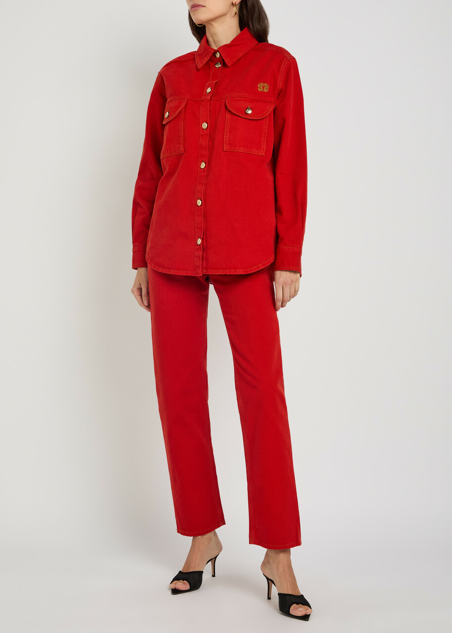 Blaze Milano Berber Denim Overshirt Red