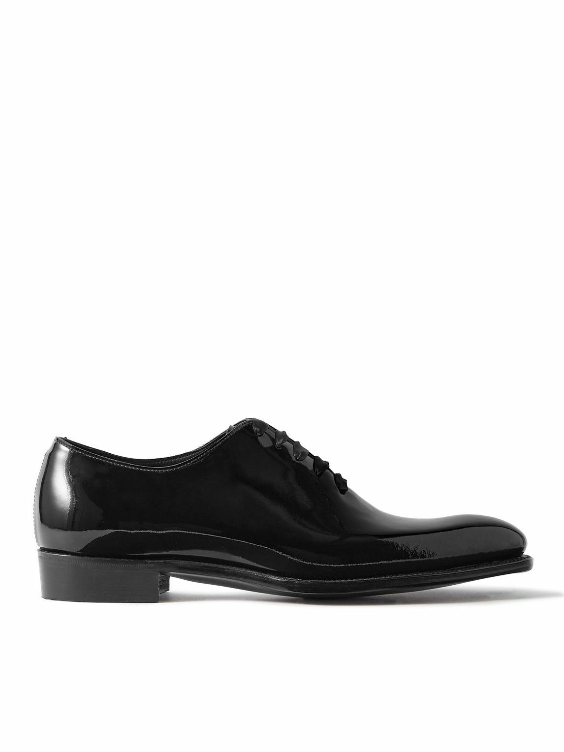 George Cleverley - Merlin Whole-Cut Patent-Leather Oxford Shoes - Black ...