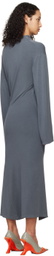 Jade Cropper Gray Vented Midi Dress