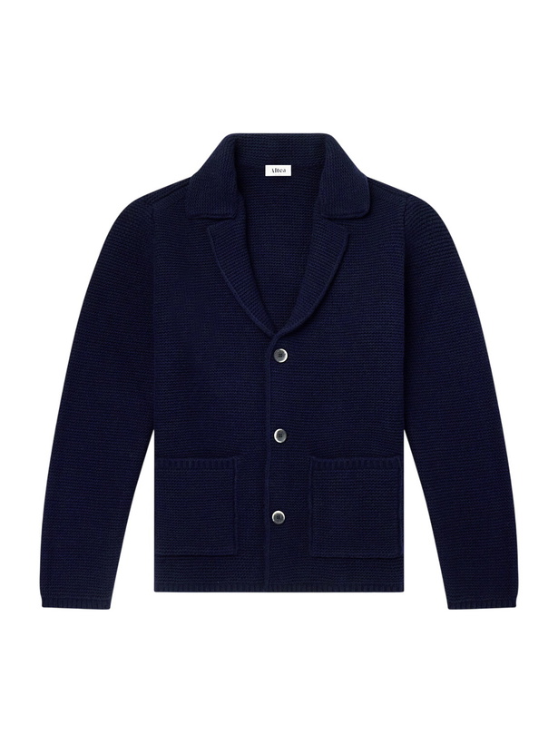Photo: Altea - Knitted Virgin Wool Blazer - Blue