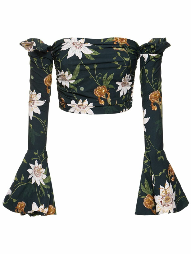 Photo: AGUA BY AGUA BENDITA - Gracia Pasiflora Off-the-shoulder Top