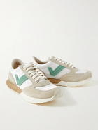 Visvim - Dunand Suede and Leather-Trimmed Mesh Sneakers - Neutrals