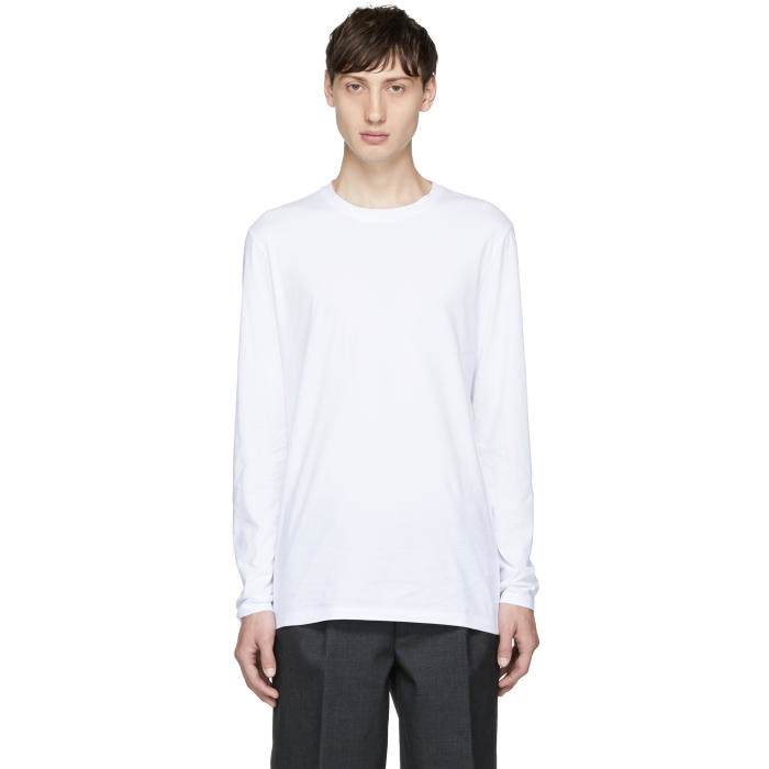 Photo: Helmut Lang White Long Sleeve Standard Fit T-Shirt 
