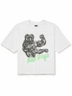 Y,IWO - Cropped Printed Cotton-Jersey T-Shirt - White