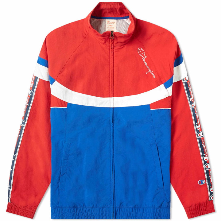 Photo: Champion Reverse Weave Taped Colour Block Track Top