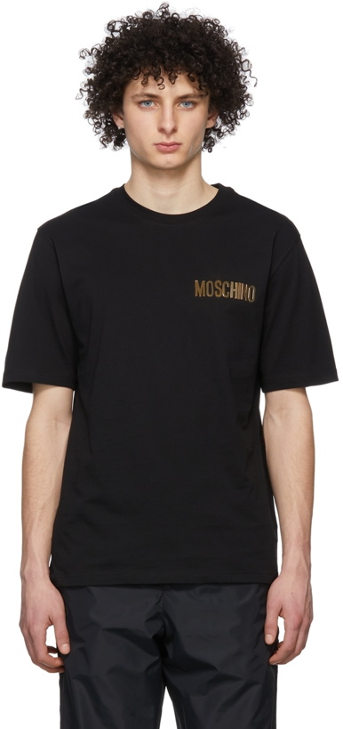Photo: Moschino Black Metallic Logo T-Shirt