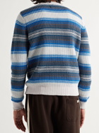 Outerknown - Tradewinds Ribbed Striped Wool and Organic Cotton-Blend Sweater - Blue