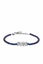 Diesel Blue Agate Beaded Bracelet - Bracelets - Unisex - Blue