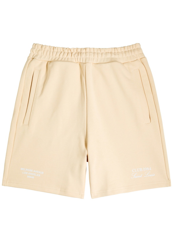 Photo: Club 1984 Melrose Printed Cotton Shorts Beige