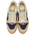 Gucci Off-White and Navy GG Screener Sneakers