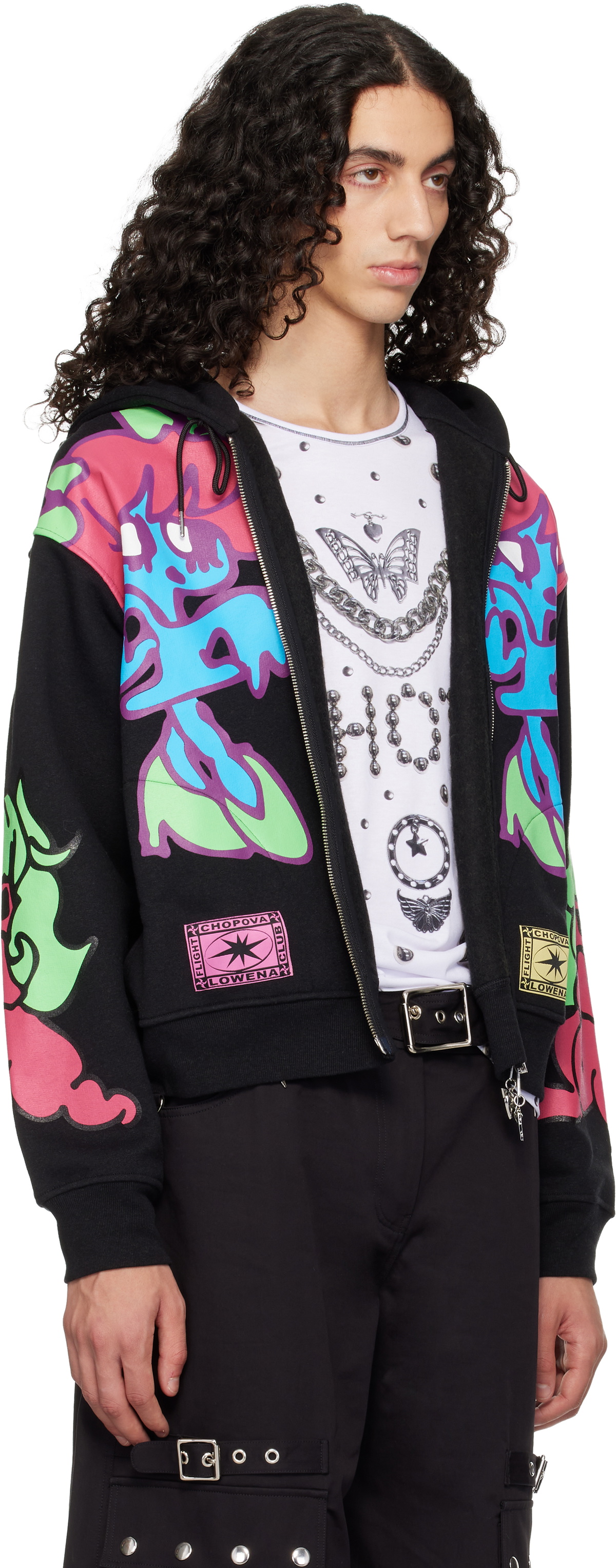 Chopova Lowena Black 'The Girls' Zip Hoodie