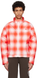 Charles Jeffrey Loverboy Red & White Tartan Track Jacket