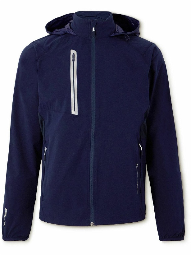 Photo: RLX Ralph Lauren - Logo-Print Recycled-Shell Hooded Golf Jacket - Blue