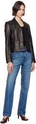 Kallmeyer Black Sloane Shrunken Leather Blazer