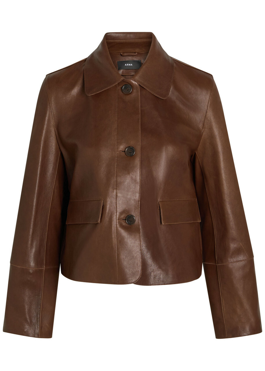 Arma Fem Leather Jacket Dark Brown