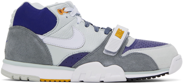 Photo: Nike Gray & Blue Air Trainer 1 Sneakers
