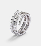 Anita Ko Three Row 18kt white gold ring with diamonds