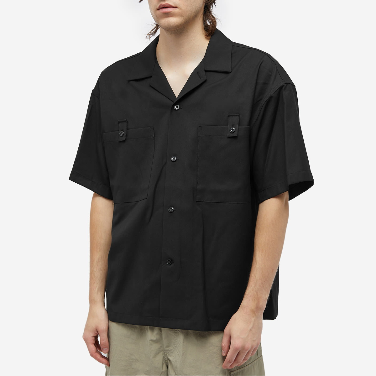 Uniform Bridge Men's Two Pocket Open Collar Short Sleeve Shirt in