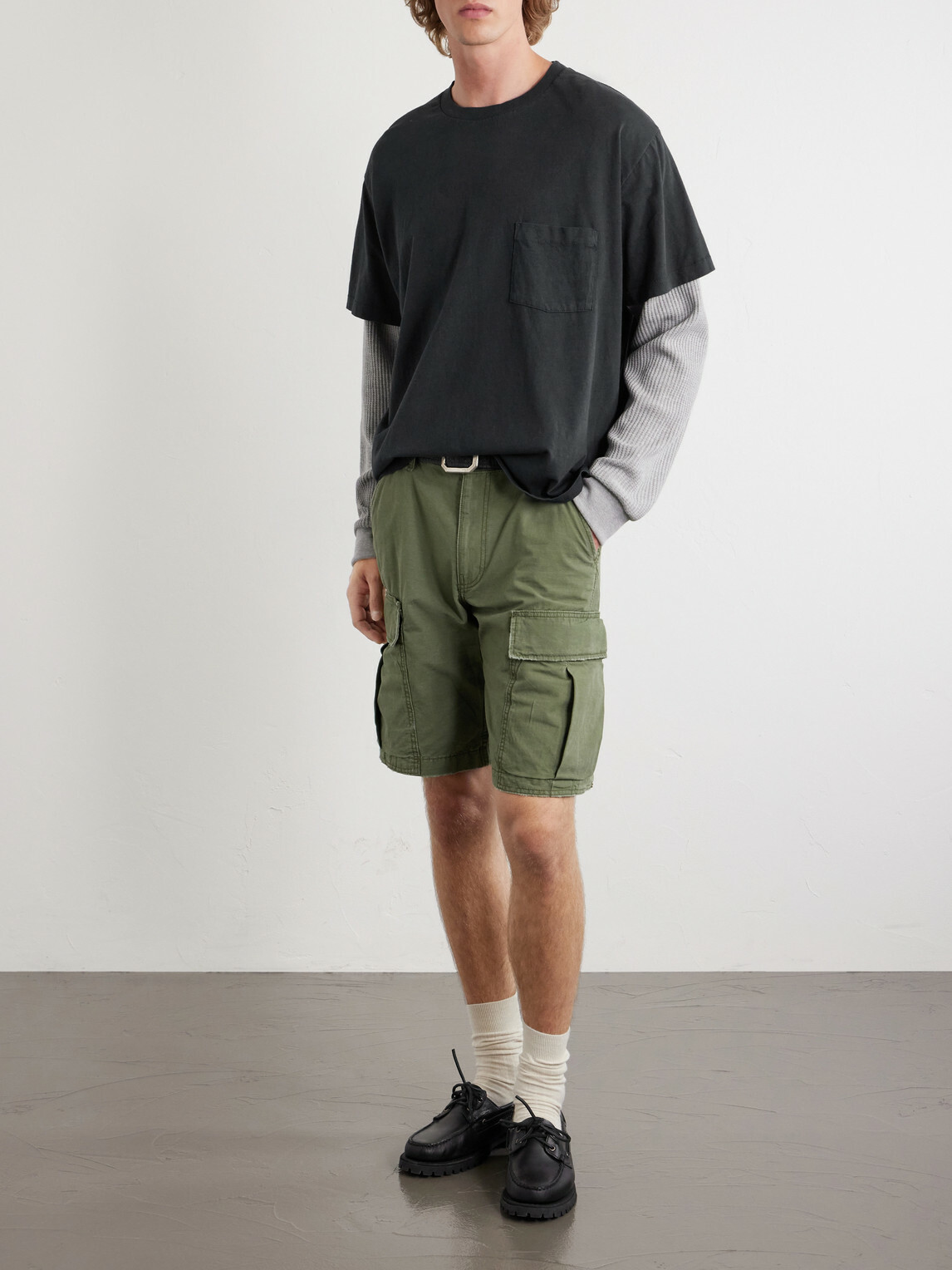 Cherry Los Angeles - Waffle-Trim Cotton-Jersey T-Shirt - Black