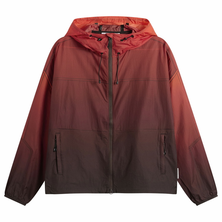 Photo: Purple Mountain Observatory Men's Breeze Ombre Jacket in Orange Ombre