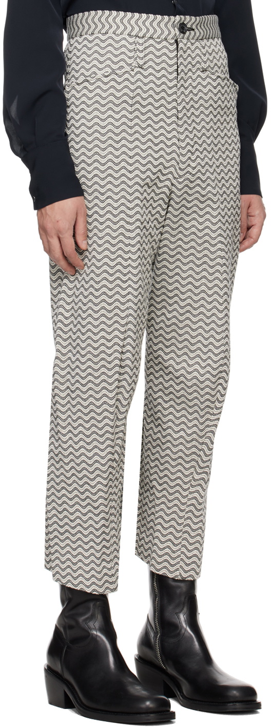 KOZABURO Black & White 3D Shaped Trousers