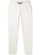 Sease - Summer Mindset Straight-Leg Cotton and Linen-Blend Drawstring Trousers - White