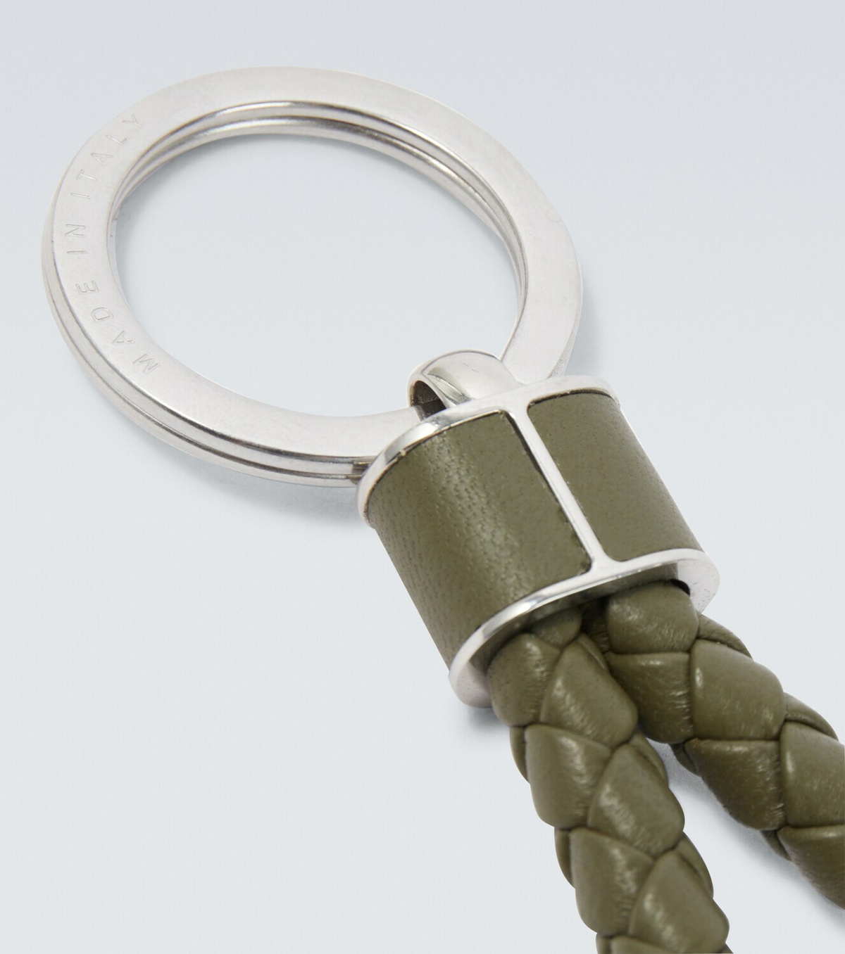 Bottega Veneta Intreccio leather keychain